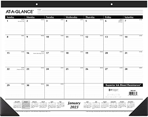 Atualmente, calendário de mesa de 2023, calendário de mesa, 21-3/4 x 17, grandes blocos governados, mensalmente