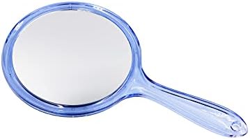 Oigumr pequeno espelho de mão dupla face 1x/2x espelho de mão espelho de mão fofo 4,5 x 8,2 polegadas preto