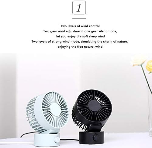 Ventilador XZRWYB Double Leaf, Office portátil Silent Desktop Mini USB Small Fan