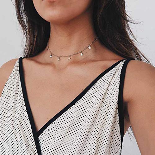 Bomine Star Garufra Chain Chain Tassel pendente de colares curtos de jóias para mulheres e meninas