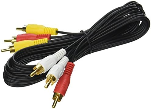 Premium 3 RCA Audio Video Composite Cable 6 pés preto, VF-34-RCA-RCA-CBLE-06-4