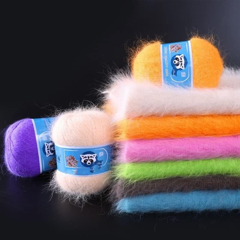 Enudkon 50+20g/conjunto de cabelos compridos lã de lã média grossa de lã de lã de lã Diy roupas de lã artesanais Material