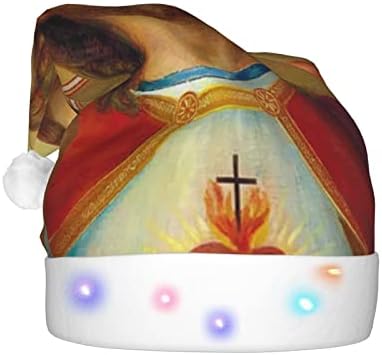 Sagrado Coração de Jesus chapéu de Natal Mensans Santa Hat Unisisex Papai Noel para chapéus de festa de ano novo