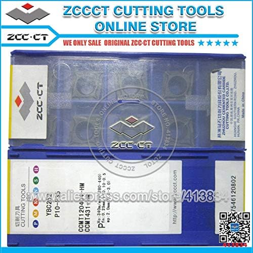 FINCOS 50PCS CCMT120404-HM YBC252 CCMT 120404 HM CCMT12 Ferramenta de corte ZCCCT ZCC CNC Turning Insert Cutter Placa