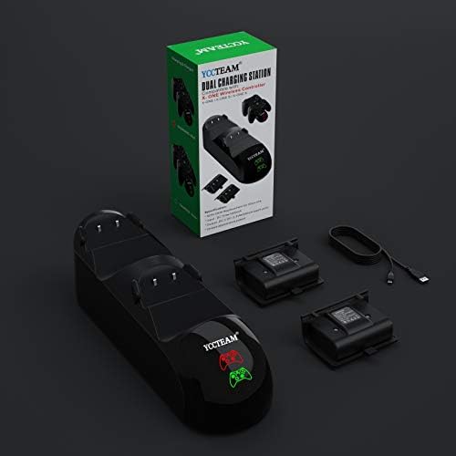 Carregador do controlador YCCTeam compatível com controladores Xbox One, estação de carregamento de dock dual para Xbox