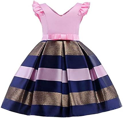 Wzsygdtc 2-10 anos Girls Floral Print Dresses Vestres de festa formal de festa formal