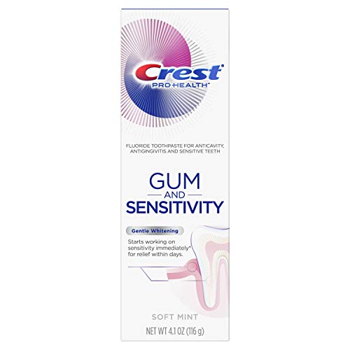 Goma e sensibilidade pró-saúde da crista, pasta de dente sensível, clareamento suave, 4,1 oz