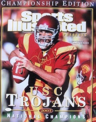 Matt Leinart assinou a USC Trojans Sports Illustrated 16x20 Photo JSA - Revistas de faculdade autografadas