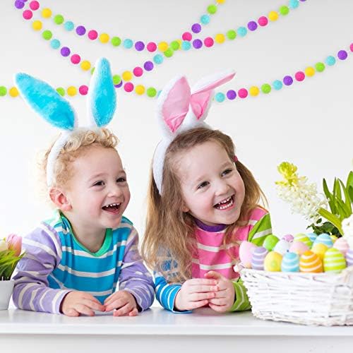 Aneco 2 Strings Multicolor Easter Felt Ball Garlands 6,6 pés Pásco