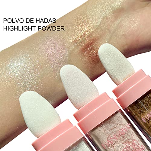 3 cores Highlighter Powder Polvo de hadas Hadas Shimmer Highlighter Powder Destaque de destaque