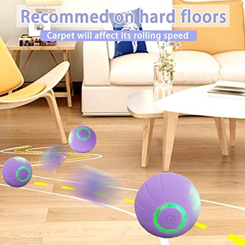 Maddemcute interativo Brinquedos de bola de gato com luzes LED, 2 modos Bola rolante ativa para gatos internos e cães