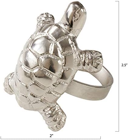 Saro Lifestyle Turtle Design Nabinal anéis, prata