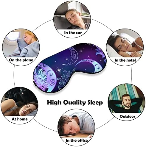 Sun Moon e Space Space Sleep Mask Cober olho para homens bloqueia a luz para viajar de viagem de sopa de soneca ajustável