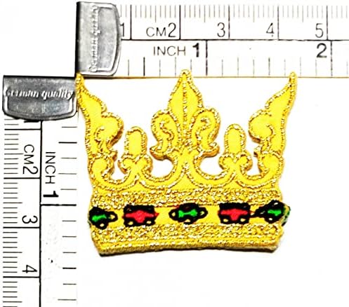 Kleenplus 2pcs. Mini Pretty Gold Crown Patch Crown Patches Bordeded Patches Bordados para Capacos de Jeans de Casa Chapéus Mochilas