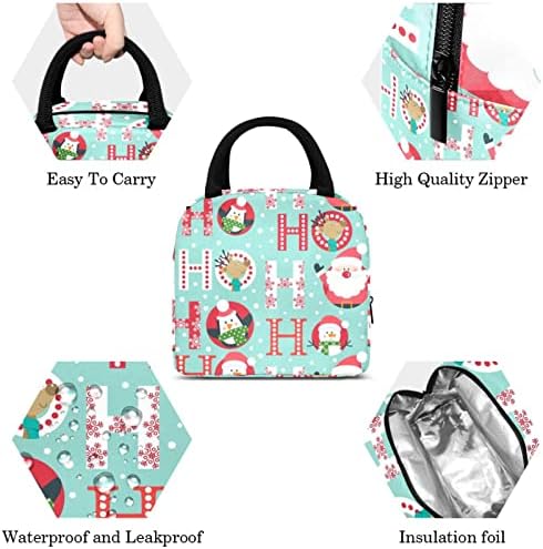 Natal Papai Noel Penguin e Snowman Paint Bag Bag Bolet Bag Picnic Bag ao ar livre Viagem de alimentos Recoladoras mais frias sacolas