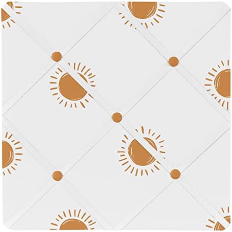 Sweet JoJo Designs Orange e Branco Boho Sun Fabric Memória Memorando Photo Boletim Placa - Abóbora Ferrubar laranja retro boêmia