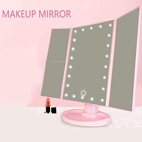 Espelho de maquiagem Zchan - espelho de maquiagem com luzes e ampliação LED Mirror LED com interruptor de toque leve ajustável