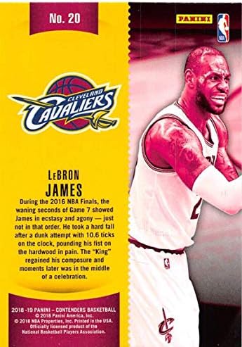 2018-19 Panini Condores vencedores 20 LeBron James Cleveland Cavaliers NBA Basketball Trading Card