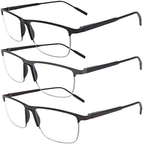 Ytljgj 3 pares lendo óculos para mulheres e homens, TR90 Anti -azul Luz, leitores de qualidade Spring Hinge Computer Glasses