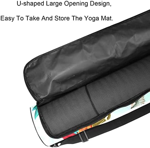 Bobes Nightingale Bosques com Lily Roses Poppy Yoga Mat Bags Full-Zip Yoga Carry Bag for Mulher Homens, Exercício de ioga