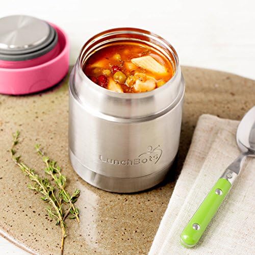 Lunchbots 8oz Thermons Stainless Steel - ThermoMsols isolado - mantém comida quente ou fria por horas - Jar de alimentos