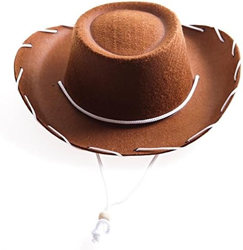 Childrens Brown sentiu chapéu de cowboy pela novidade do século por século, marrom, tamanho pequeno