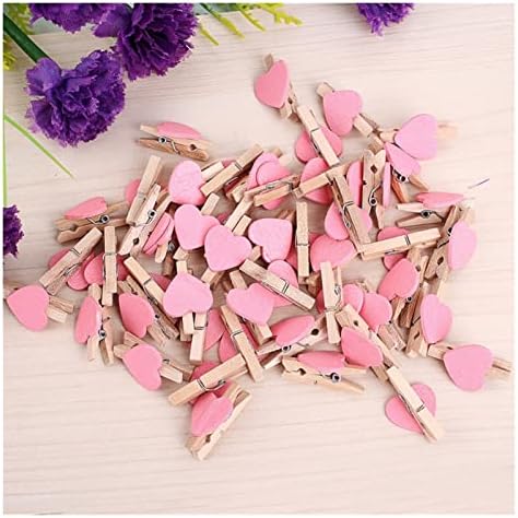 50pcs mini amor coração cor de roupa de roupas de roupa de roupas de roupas de vestuário clipes de roupas diy photo papel peg presa