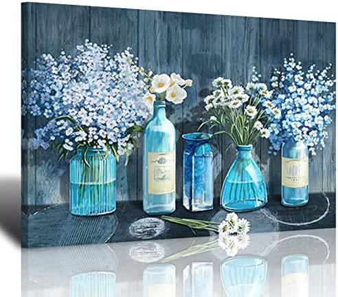 Arte da parede da estrutura HKDGOKA - Decoração de parede de flores para a sala de estar da sala de decoração ou presente