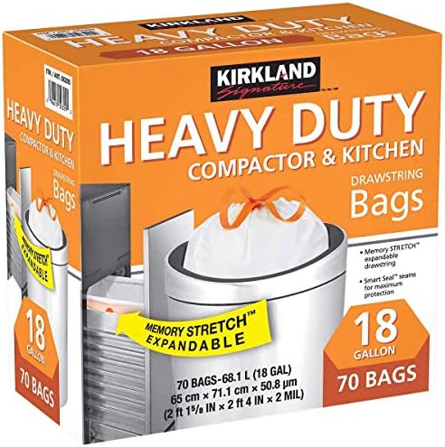 Kirkland Signature Compactor Bags, 18 galões, Smart fit