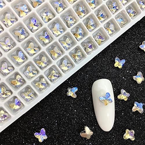 50pcs Eleglish Butterfly Nail Art Acessórios Nail Art Jewelry Resin -Proof -Profim -