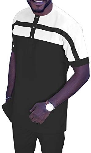 Camisa de manga curta e calças de manga curta dos homens africanos Definir Ancara Dashiki Sport Sport Sport XS-6XL