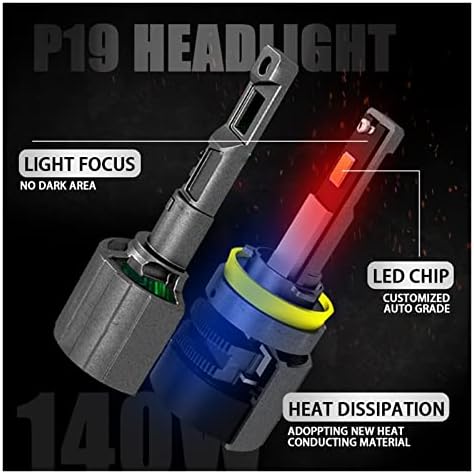 P19 H7 D2S 140W Bulbo de farol de alta potência LED 6000K H8 H11 9005 HB3 9006 HB4 9012 LED BULLB TURBO LAMP