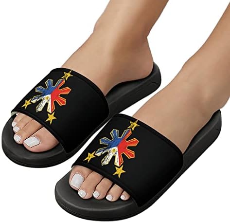 Estrelas Filipinas bandeira PVC Home Shoppers não deslizam sapatos de praia externa para homens e mulheres
