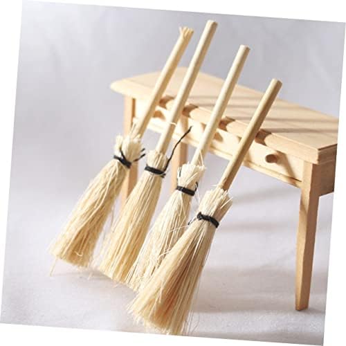 Totority 24pcs Mini Broom Desk Topper Artificiales para ornamentos artesanato Ornamentos de figurino de palha mini