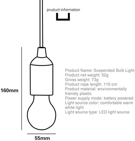 Lâmpada de cordão de puxão de 8 pacote Shuwnd 8, lâmpada colorida de lâmpada de lâmpada led que pendura a bateria da lâmpada