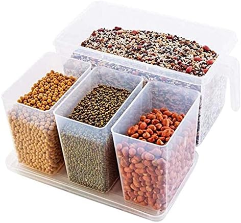 Recipientes de armazenamento de cereais Caixa de armazenamento de armazenamento de caixa geladeira com compartimento