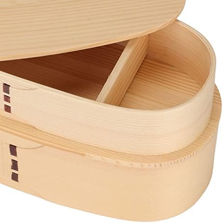 Caixa de bento de almoço, textura escorregadia de dois camadas Salve espaço composto de madeira composta de madeira