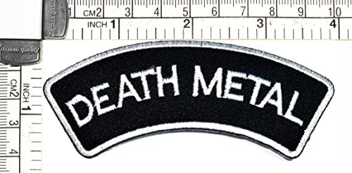 Kleenplus 3pcs. Death Metal Slogan Funny Word Iron on Patches Atividades Logo bordado Costume Arts Sticker Biker Motorcycle Patch