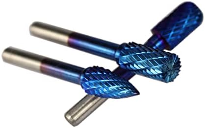 HTAWI 6X10MMM TUNGSTEN BURSS ROTARS BURSS SUPER AZUL ARQUIVO DE CUTO DUPLO CUTO 1PCS