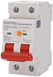 Hikota 1PCS 2P 230V Curto residual Circunte de disjuntor de vazamento com proteção sobre a corrente e vazamento 10-63a