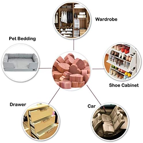 Sacos de saquetas de cedro Homedo, chips de cedro para armários e gavetas, blocos de cedro para armazenamento de roupas, cabide