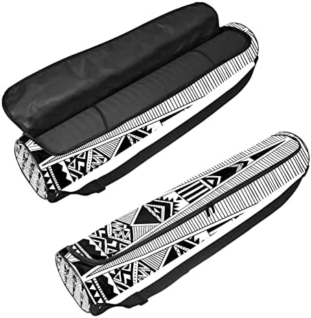 Bolsas de transporte de ioga de ioga étnica em preto e branco