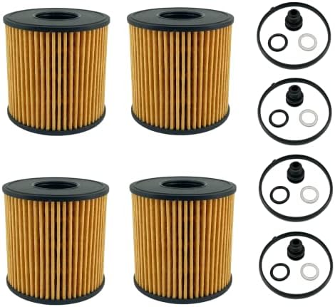 Filtro de óleo de motor altbet 4pcs com pacote de vedações Substitua 26350-2J000 Compatível por 2021-2022 Hyundai Elantra Sonata