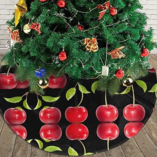 Saia de árvore de Natal Fruta Cherry Fruit Christmas Pluxus Tree Salia de 48 polegadas Lace para decoração de Natal
