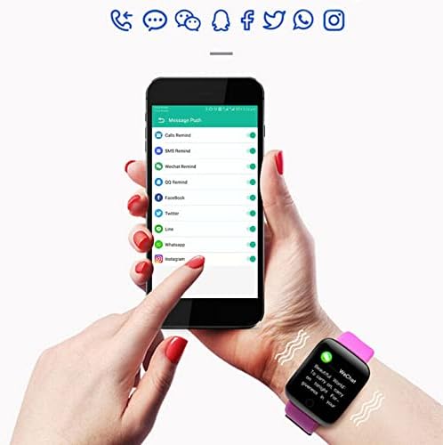 Relógio inteligente, chamadas e lembretes de SMS Smartwatch com freqüência cardíaca, oxigênio e pressão no sangue, monitoramento