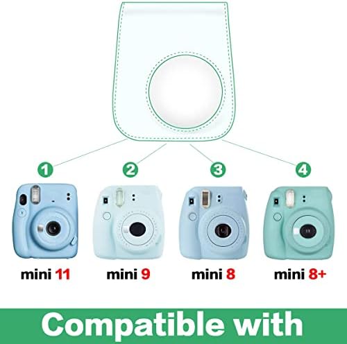 Case de proteção e portátil compatível com fujifilm para Instax Mini 11/9/8/8+ câmera de filme instantânea com bolso acessório e