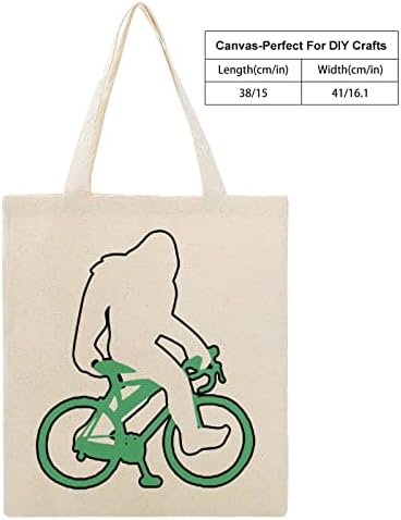 Bigfoot Riding Bicycle Canvas Bag Bag leve reutilizável Mercearia