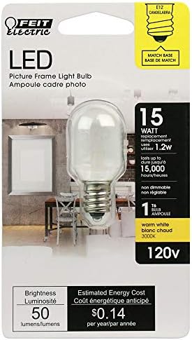 Feit Electric BPT6/SU/LED 15W Equivalente T6 Uso Especial Lâmpada LED não minúmida, branco quente