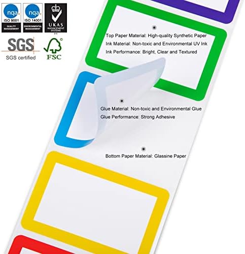 Mionno 504pc 6 cores Nome Tags, 3,5 x2.25 Tags Tag Stickers Tags para escritório, escola, sala de aula, reunião, jardim