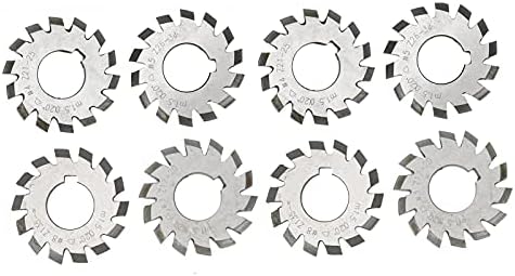 Cortador de engrenagem Tyenaza 8pcs, m1.5 furo interno de 20 ° HSS Cutter Involo Cutter Ferramenta de corte de ângulo